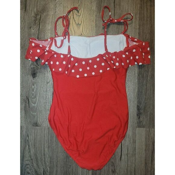 Sun & Sea Ruffled Off-Shoulder One Piece Swimsuit Women's Size Medium - Picture 2 of 4